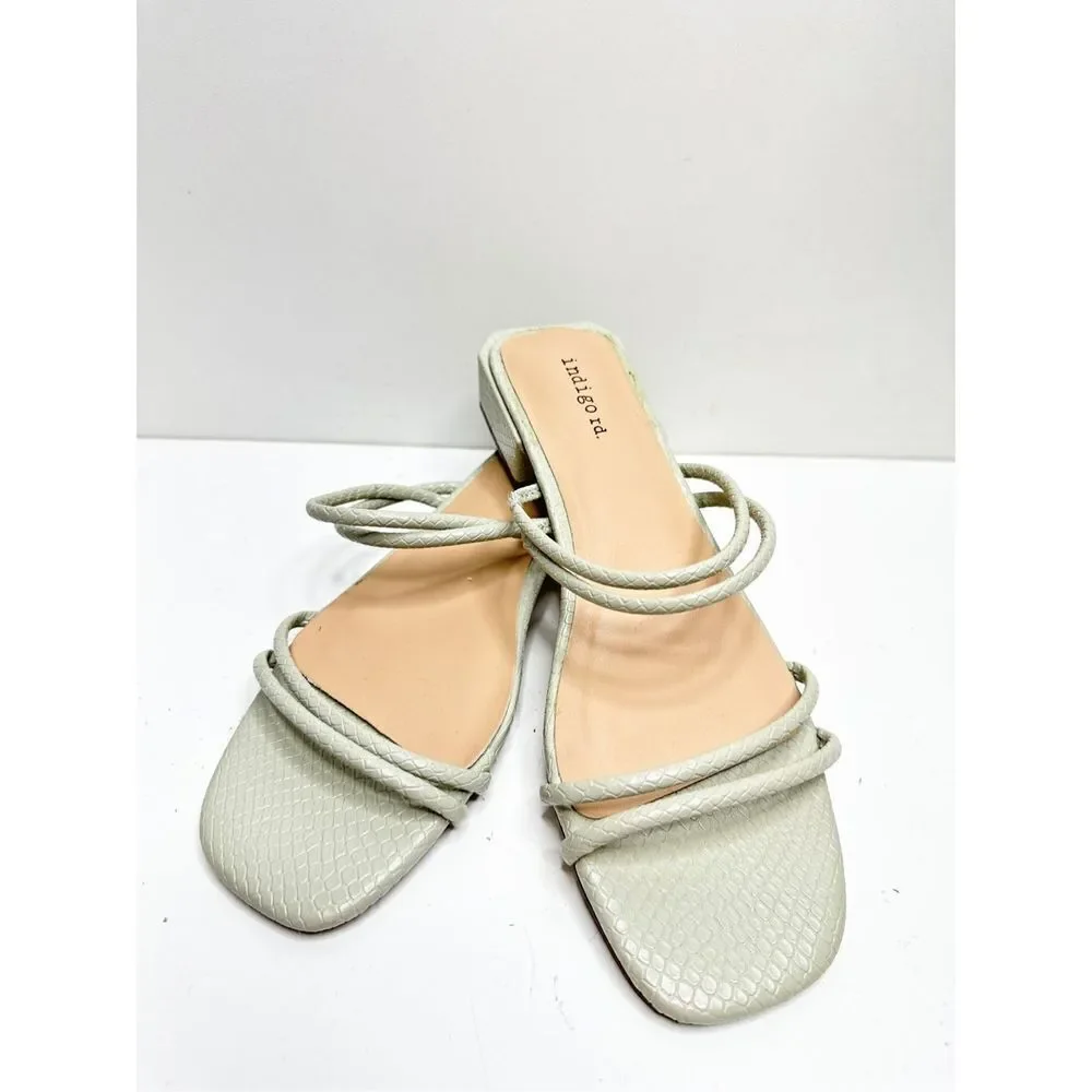 Indigo Rd.‎ Sandals Womens Size 9.5 Taylia Green Block Heel Strappy Open Toe
